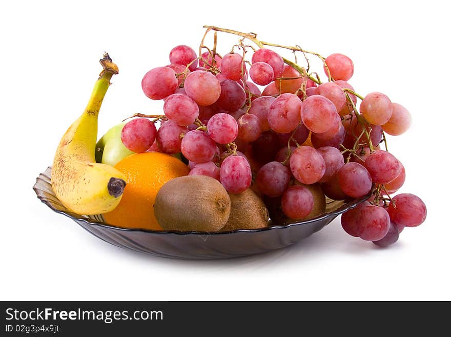 Fresh fruit isolated on a white background