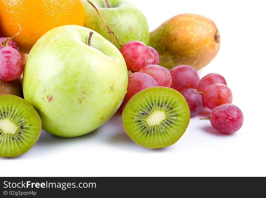 Fresh fruit isolated on a white background