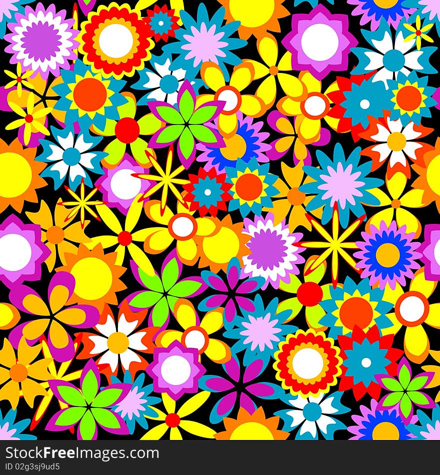 Simple bright seamless floral background. Simple bright seamless floral background