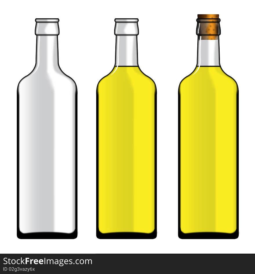 Set of different bottles