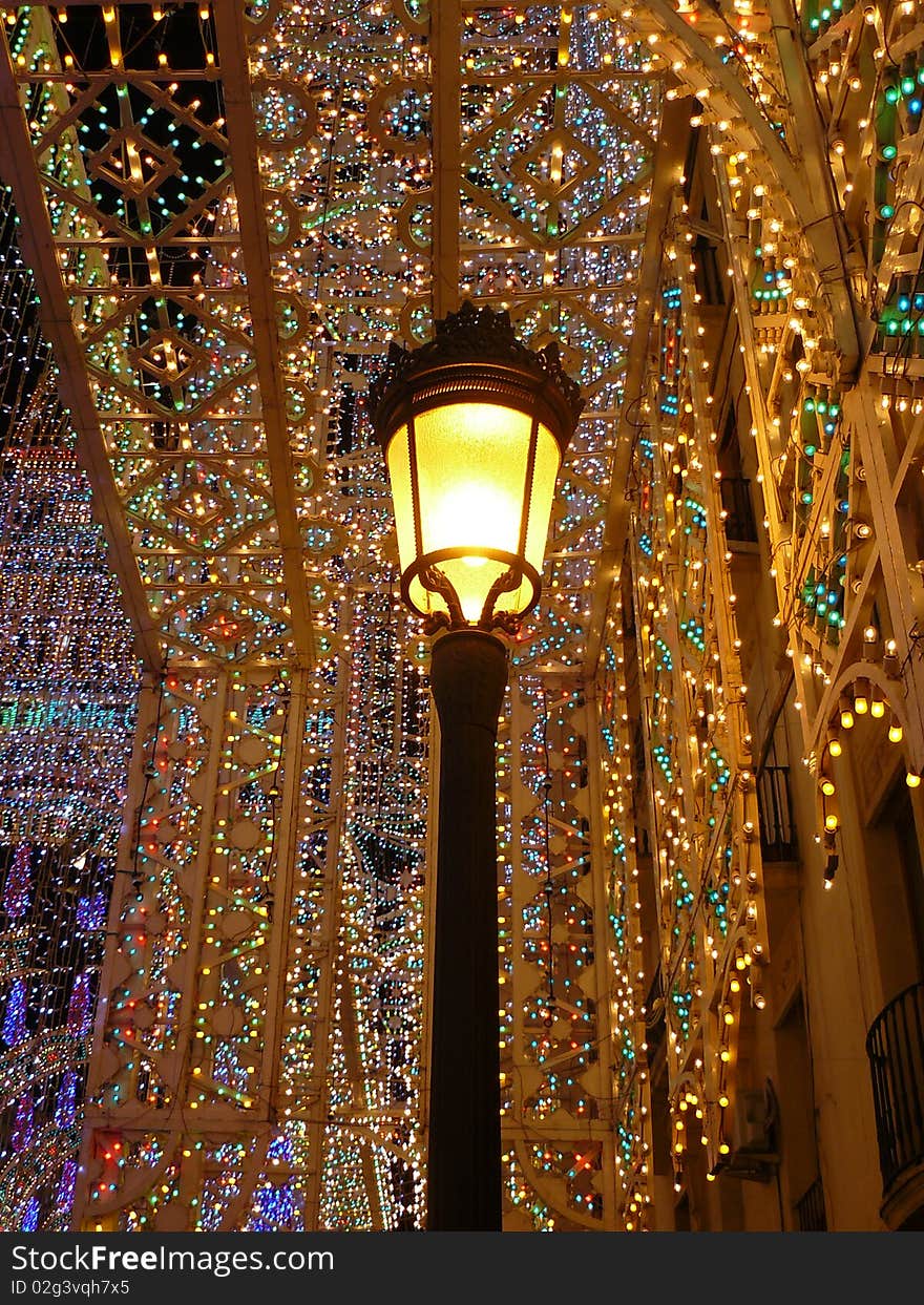 Street Of Valencia In Fallas