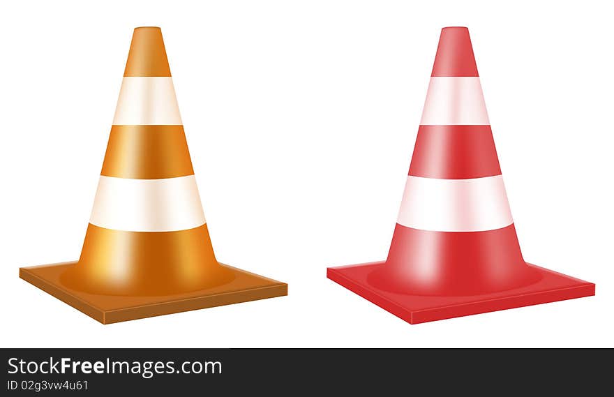 Illustration of alarm cone on a white background. Illustration of alarm cone on a white background