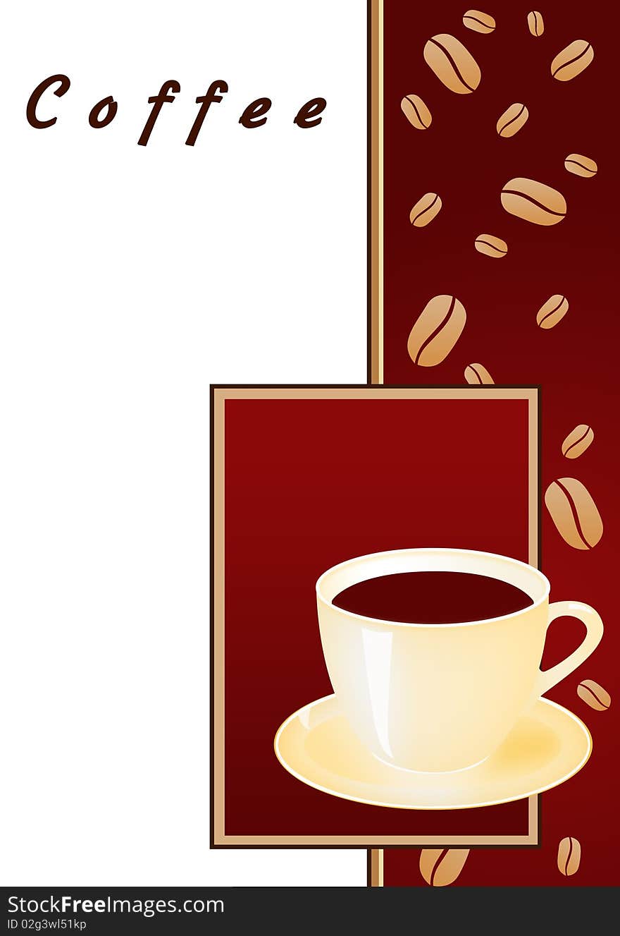 Mug of coffee on an abstract background