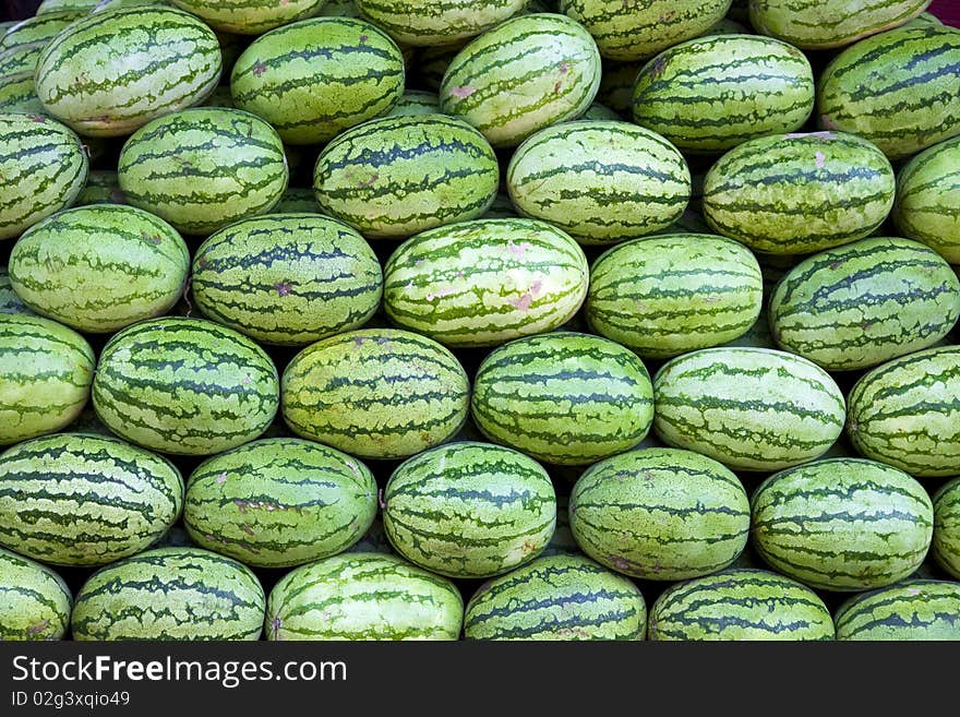 Fresh watermelons at the market. Fresh watermelons at the market