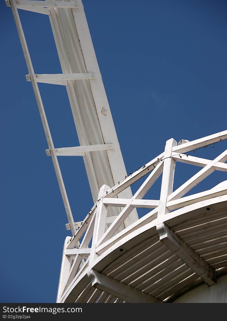 Part of windmill sail and roof