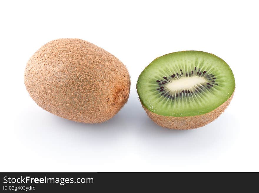 Kiwi fruit on white background