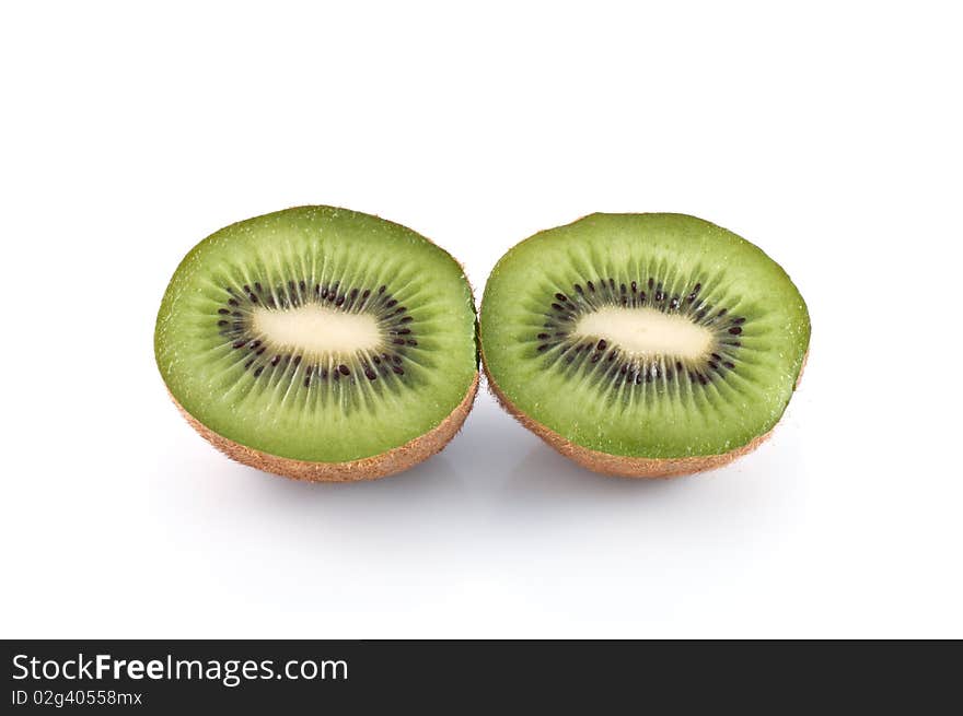 Kiwi fruit on white background