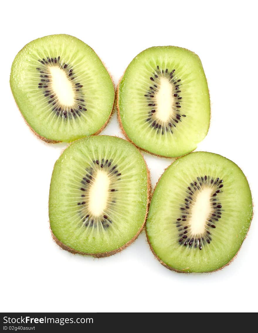 Kiwi fruit on white background