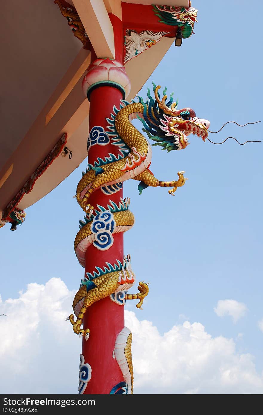 Chinese Dragon in temple, Thailand