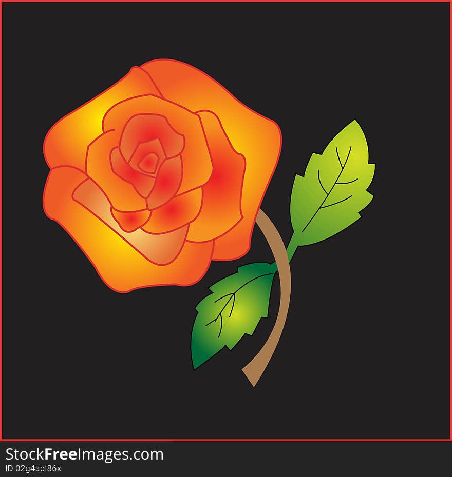 Illusrtation of vector flower in red. Illusrtation of vector flower in red