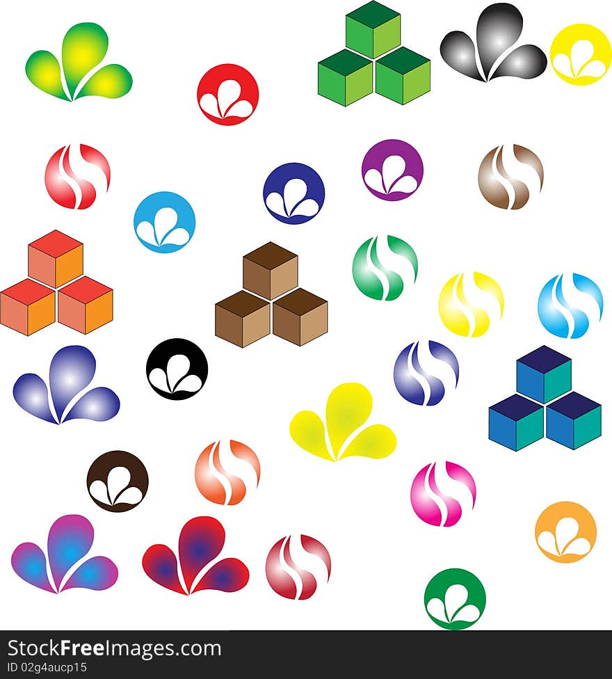 Vector illustration of logos in colors. Vector illustration of logos in colors