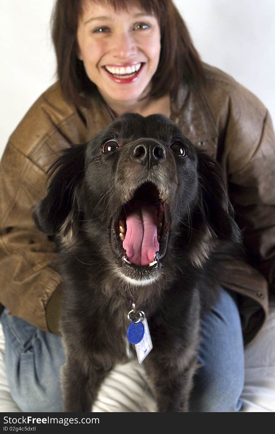 Woman with Cocker Spaniel Mix