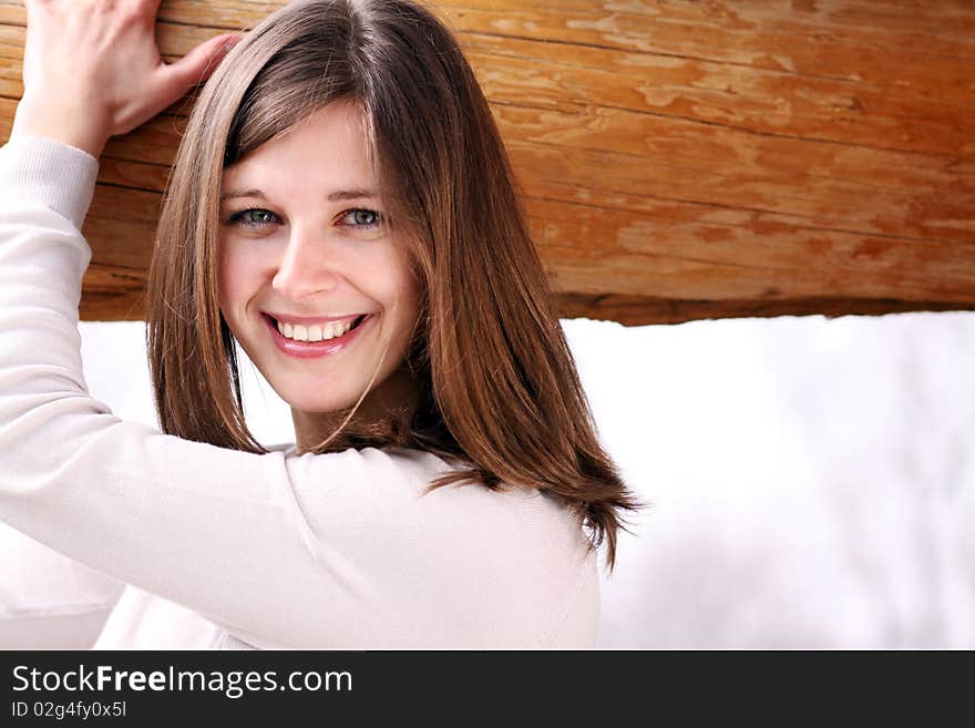 Closeup portrait of a beautiful young woman