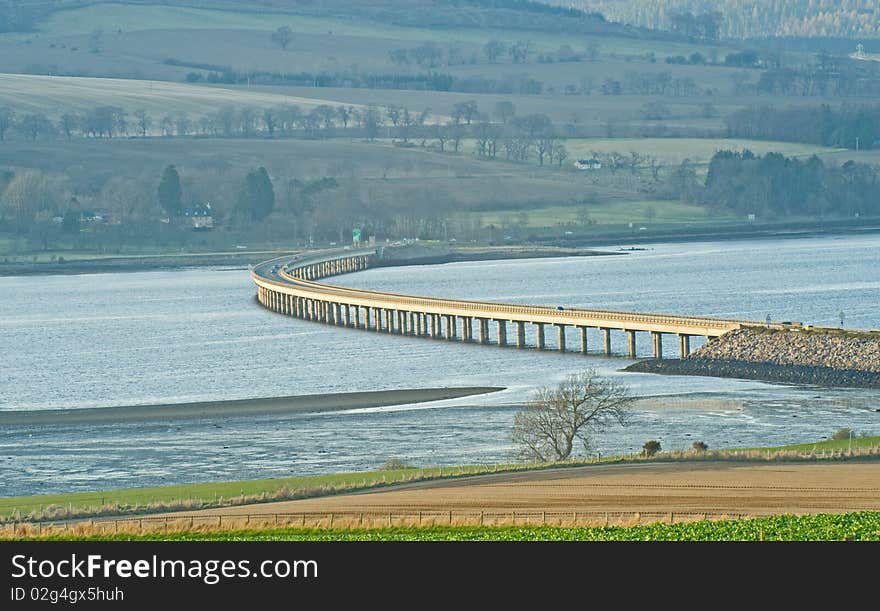 An image of the road  bridge over the Cromarty Firth at sunset. An image of the road  bridge over the Cromarty Firth at sunset.