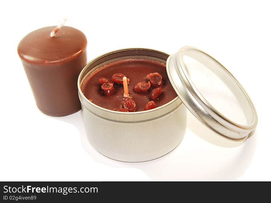 Two romantic chocolate candles for love ones. Two romantic chocolate candles for love ones