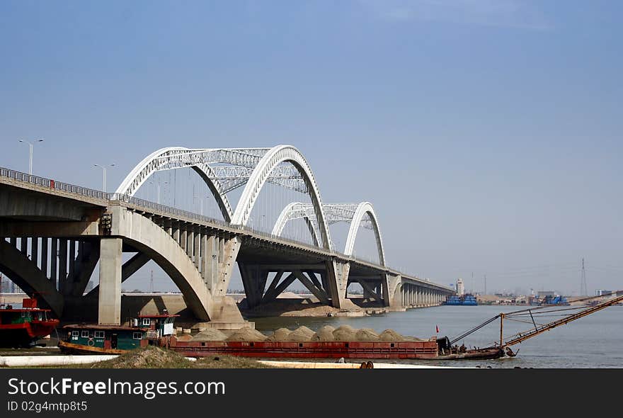 Shengmi Bridge in Nanchang, China, summer shooting