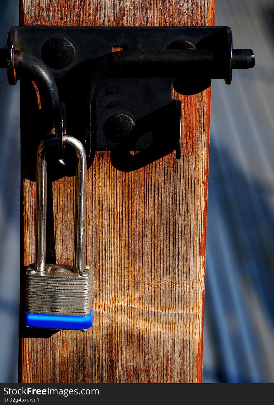 Locked gate at a marina in Seattle, Washington