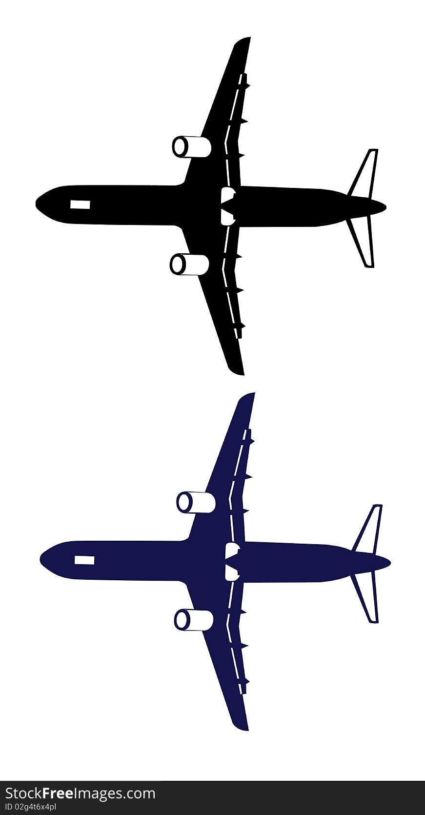 Drawing of airplane in a white background