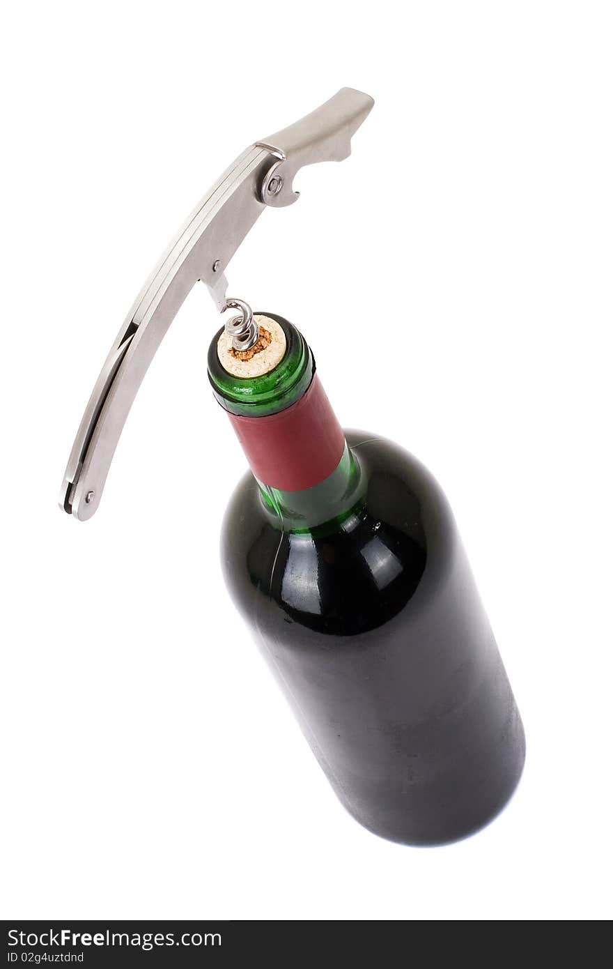 Series. A wine bottle isolated on a white background