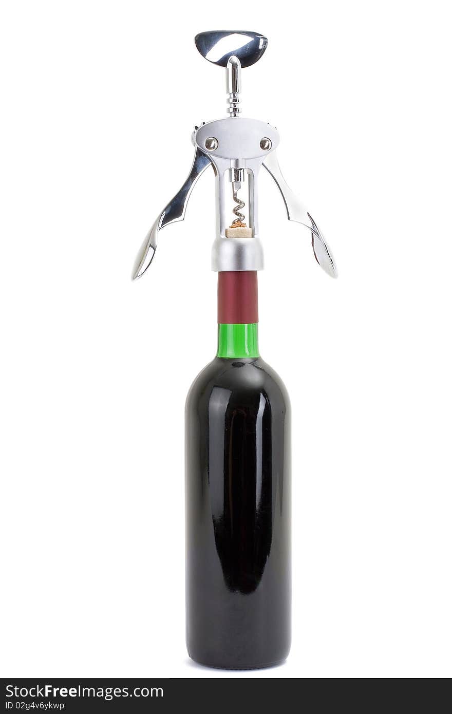 Series. A wine bottle isolated on a white background