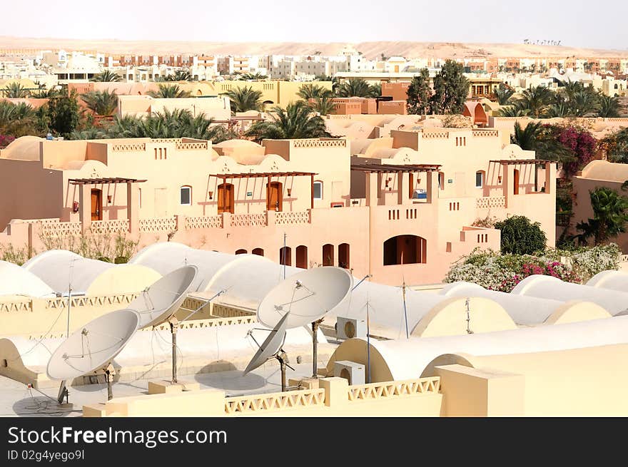 Exterior of roofs in arabian architecture style