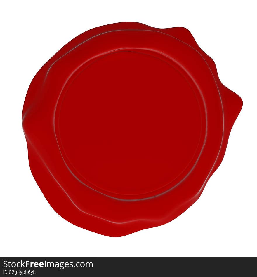 A red wax seal, cleanly rendered, ready for your customization