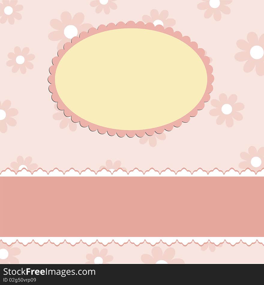 Blank template for greetings card in pink colors (EPS10)