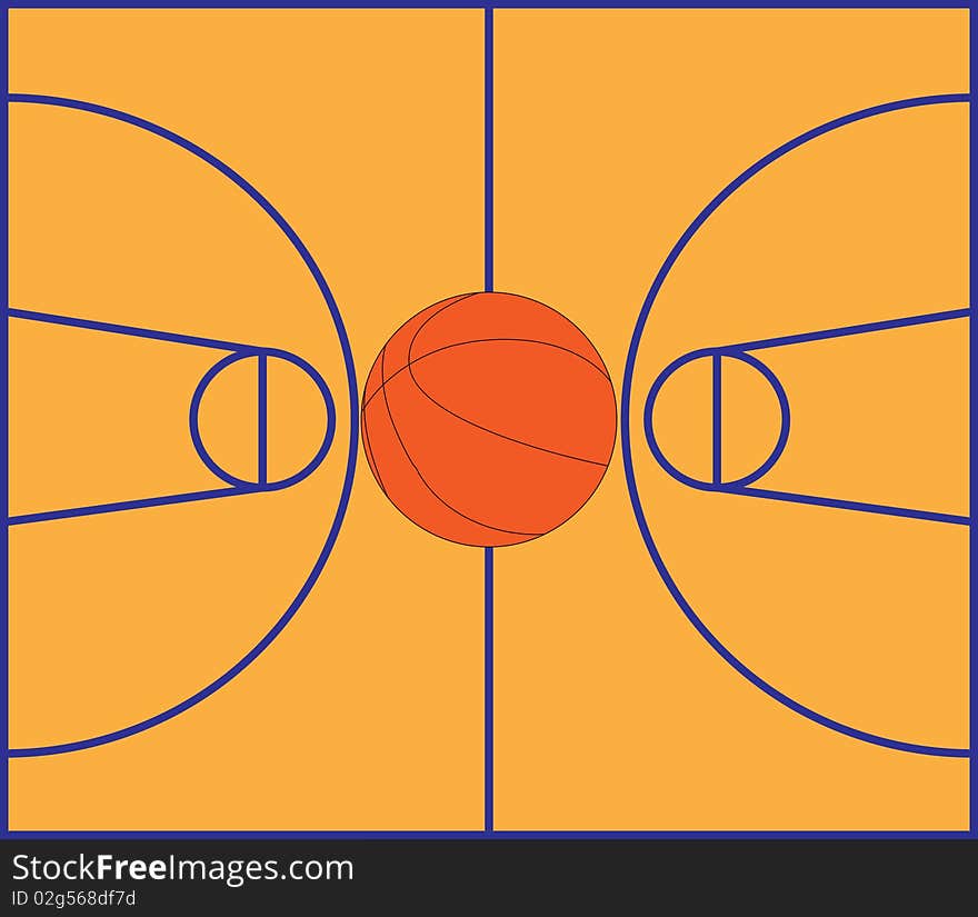 Basketball pitch.
basketball pitch illustration.