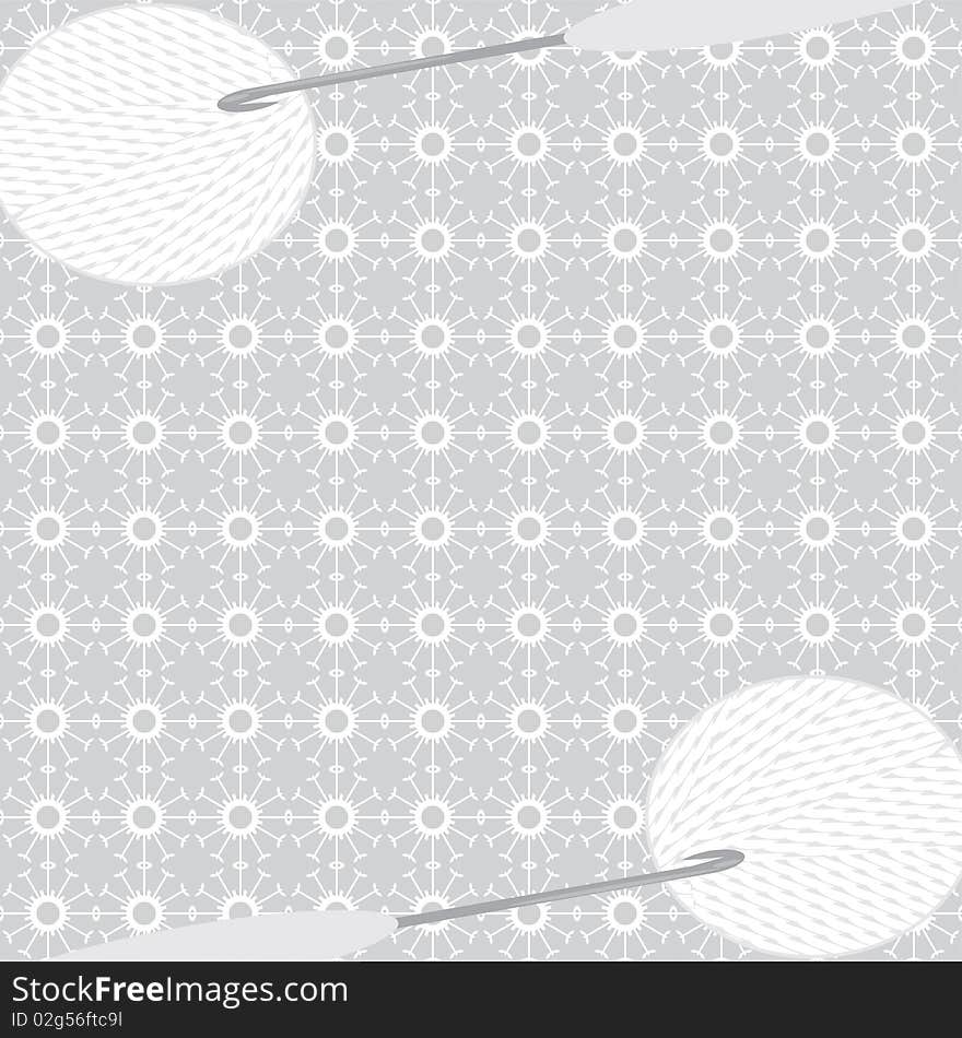 Needle work illustration on grey background