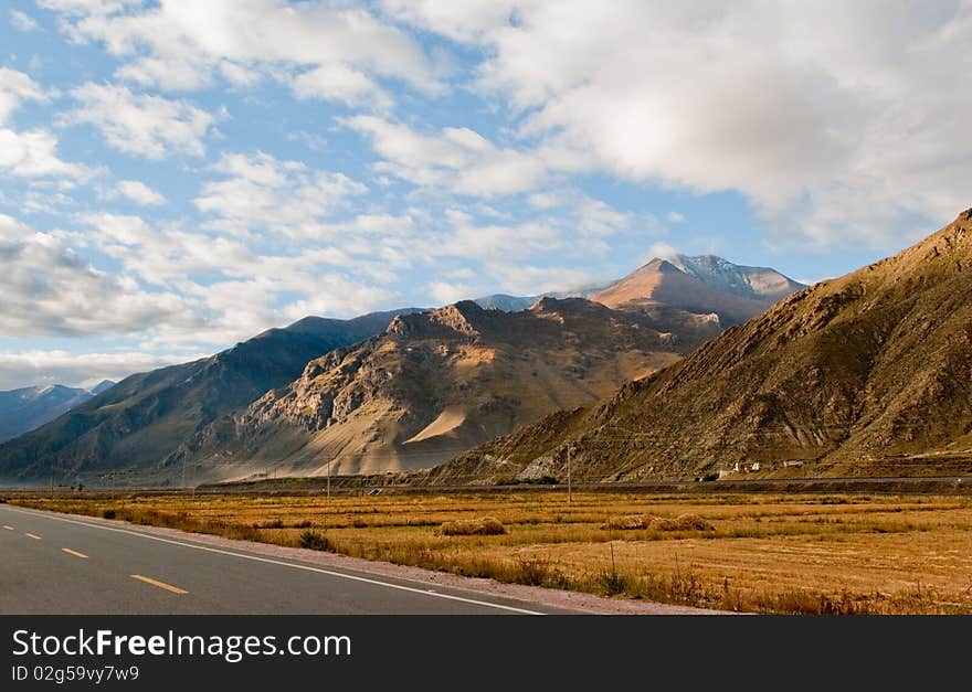 Scenery of mountains and horses in Tibet. Scenery of mountains and horses in Tibet