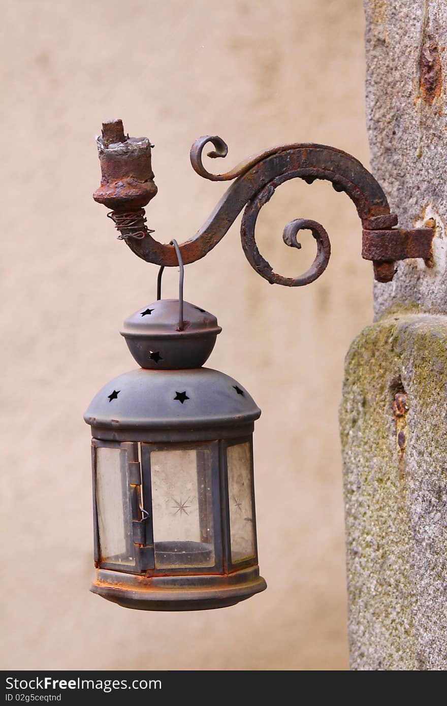 Old historical lamp with patina