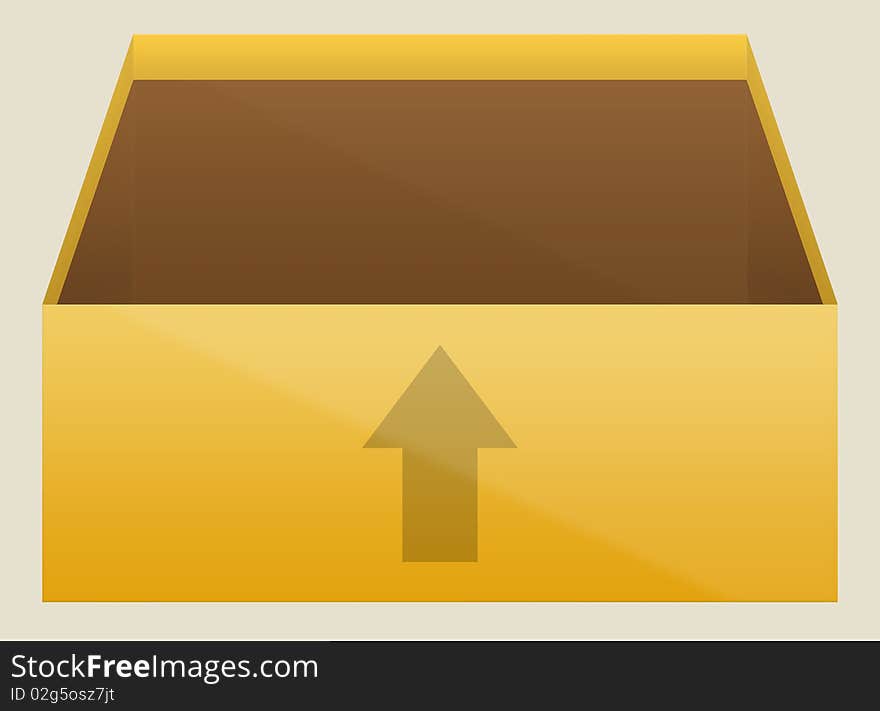 Open carton box isolated on cream background