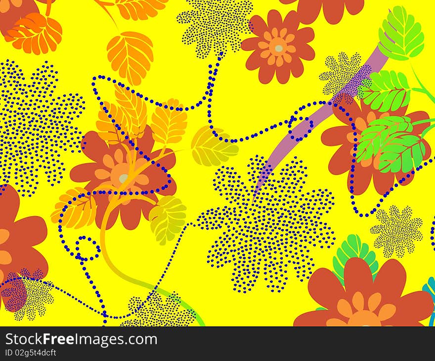 Abstract floral background, vector illustration