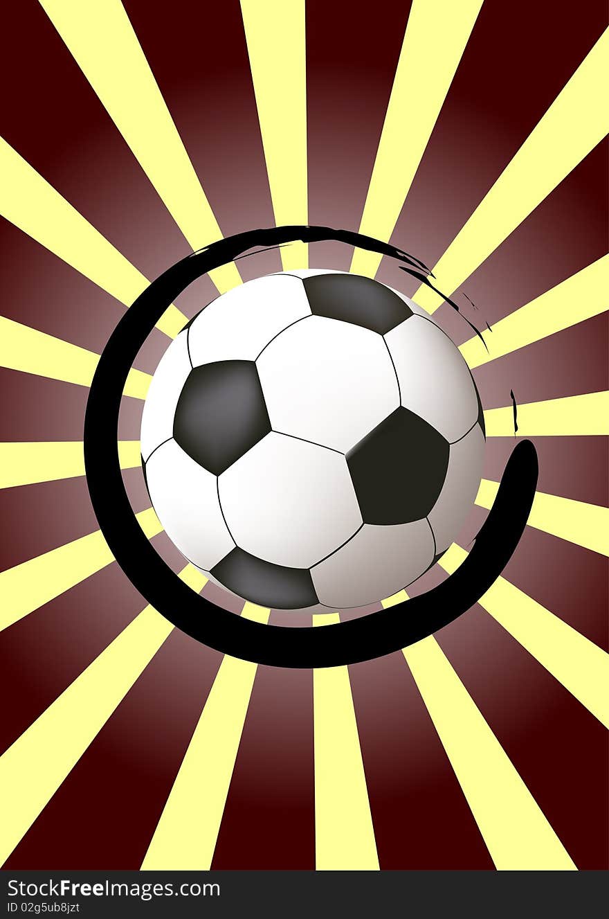 Abstract design with soccer ball, vector illustration