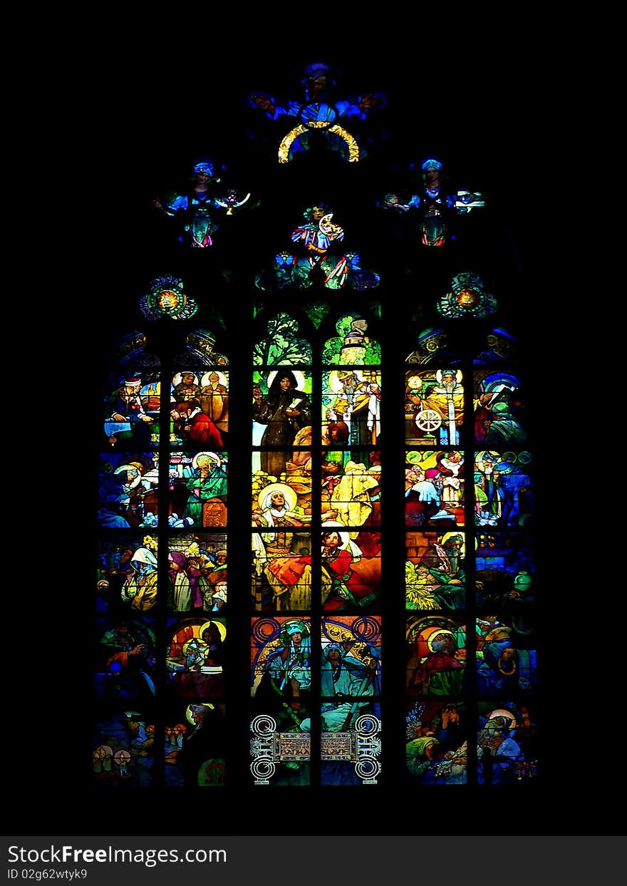 Large color mosaic in the church window