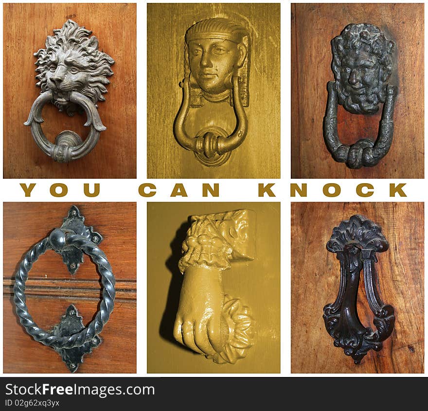 Various kinds of beautiful old wrought knockers