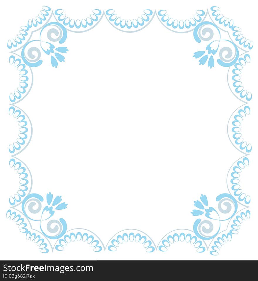 Artistic blue floral canvas isolated on white background. Artistic blue floral canvas isolated on white background.