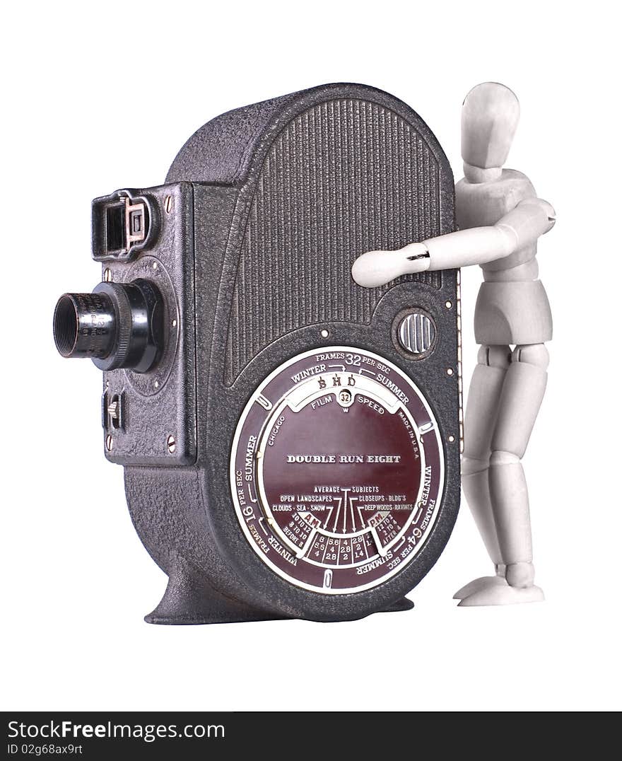 Vintage roll film movie camera