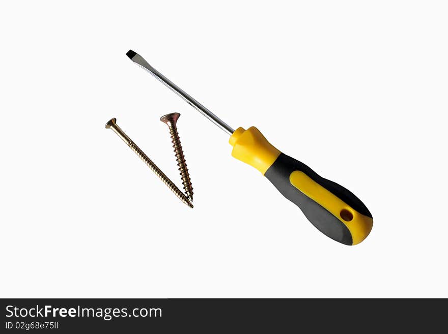 On image - nails and screwdriver