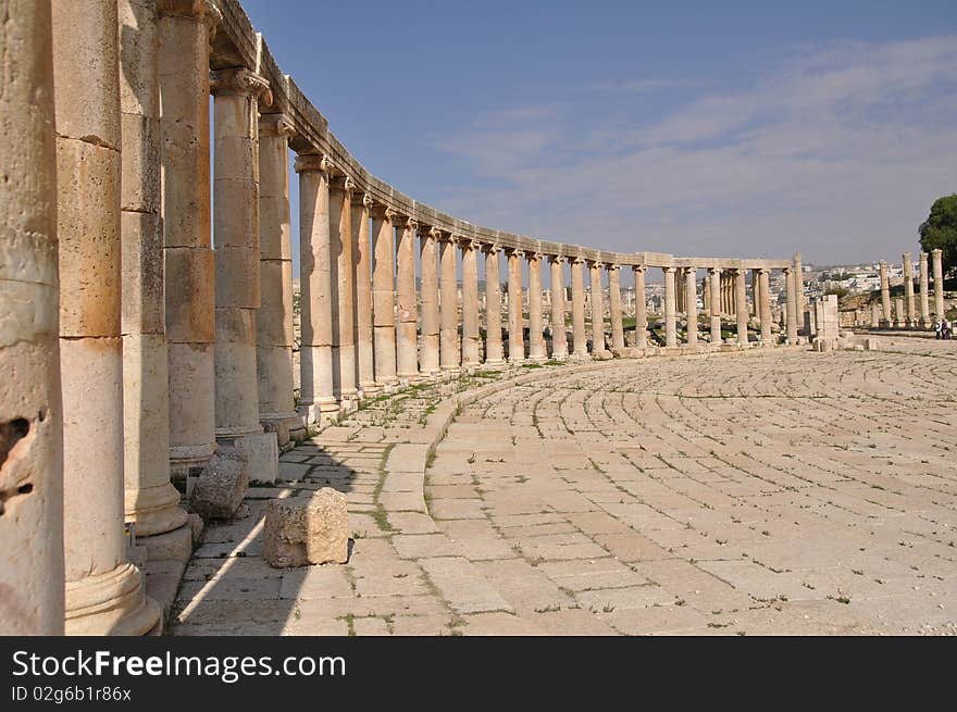 The Forum - floor background in Jerash, Jordan. The Forum - floor background in Jerash, Jordan.