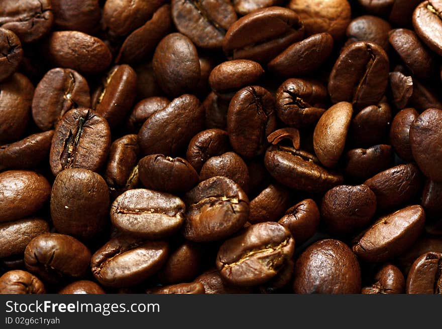 Fresh roasted coffee beans background