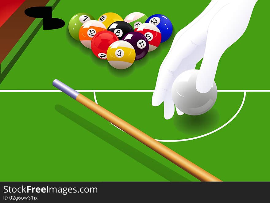 Billiard game,  illustration, AI file included