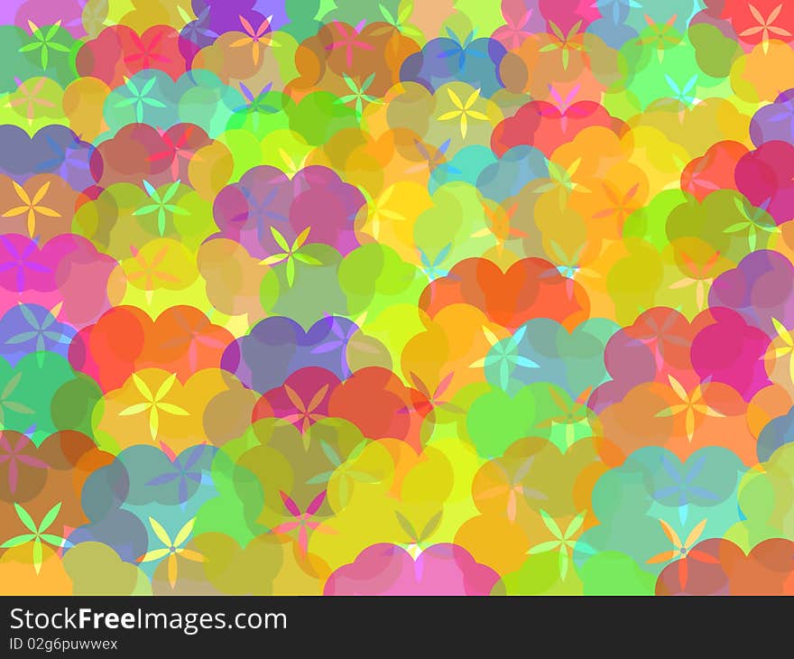 Abstract background from color flowers