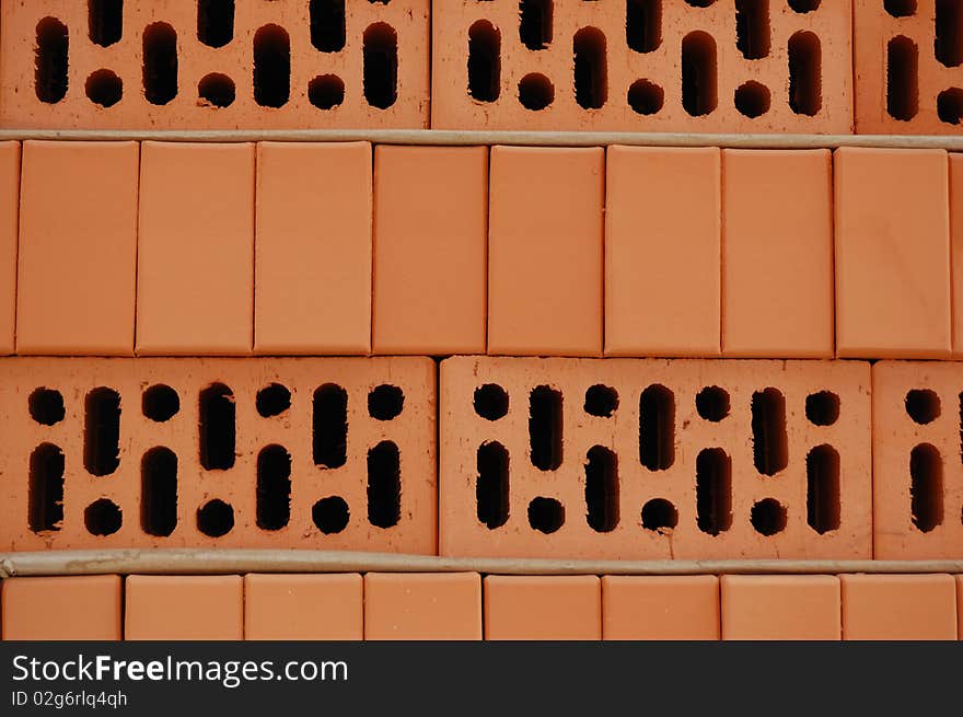 Red brick. Material for construction.