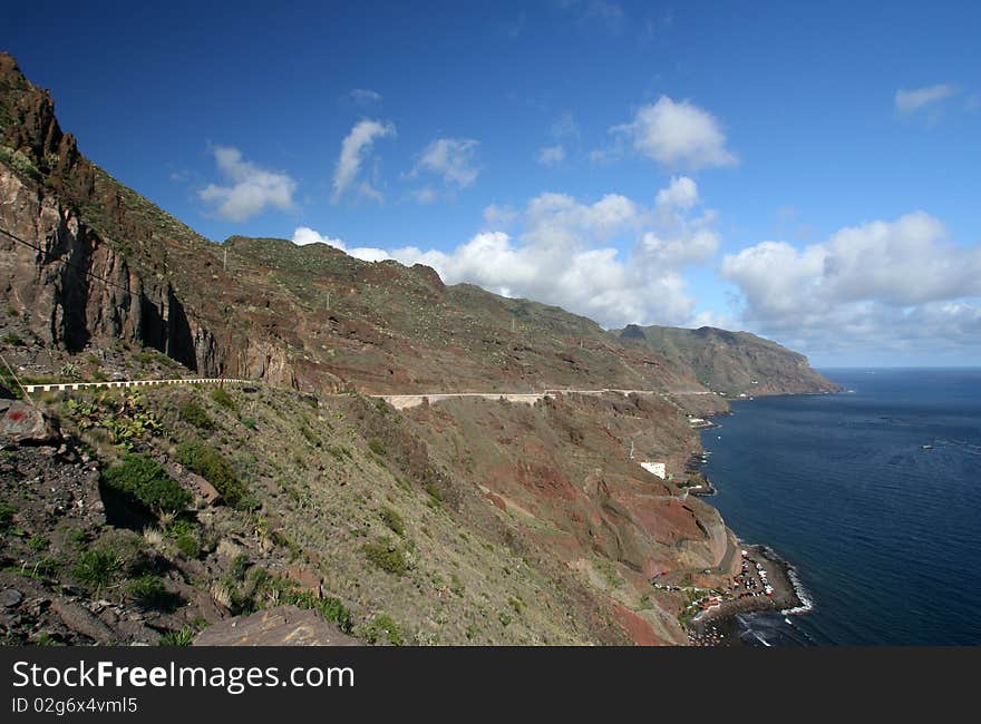 Coastline And Deep Blue Ocean