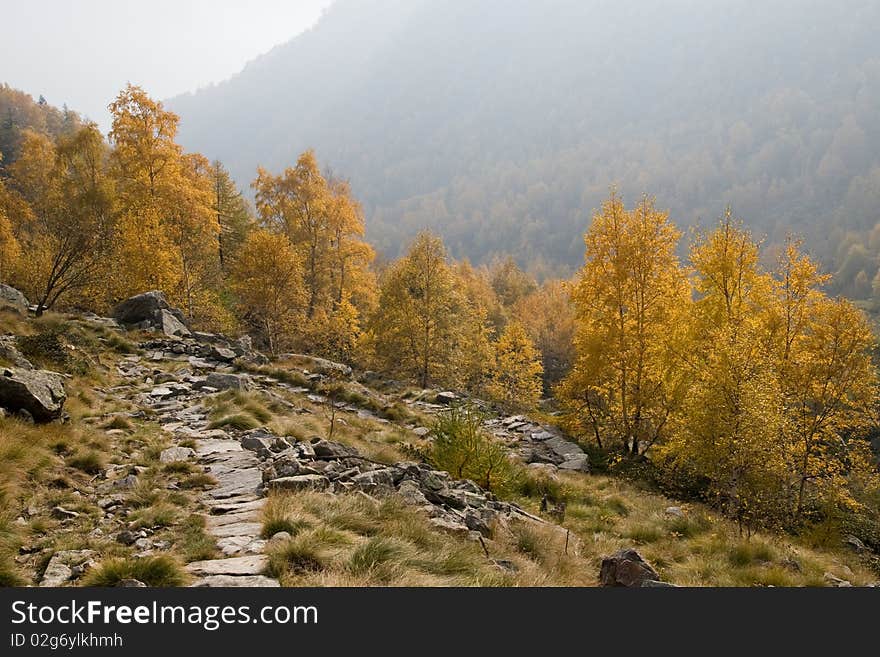 Route in Italian Alps, Piedmont. Route in Italian Alps, Piedmont