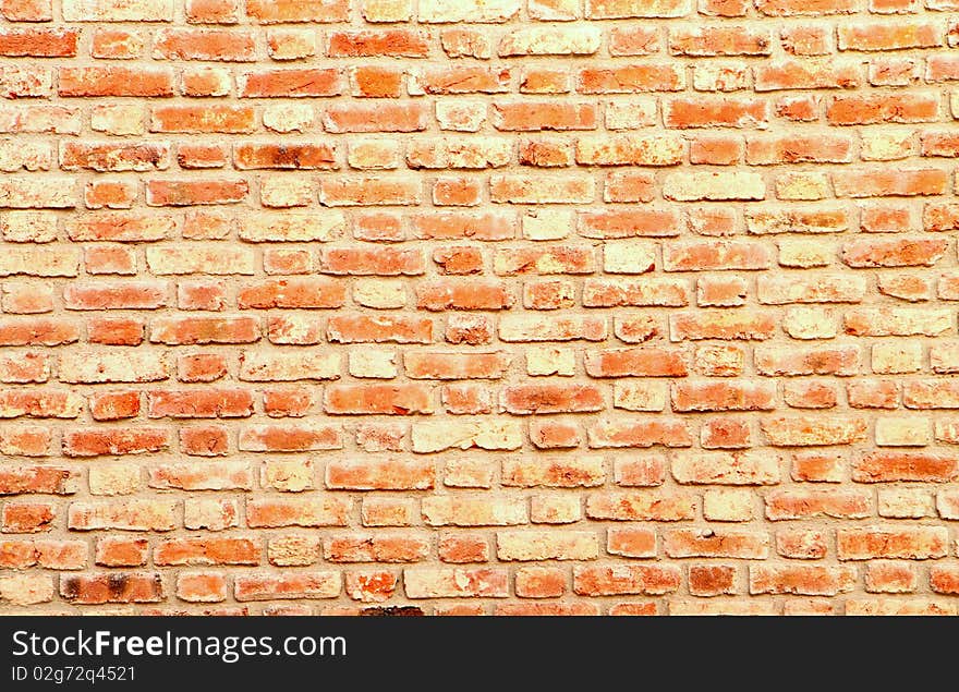 Old wall of many of red bricks. Old wall of many of red bricks