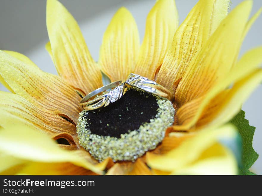 Sunflower Wedding Rings