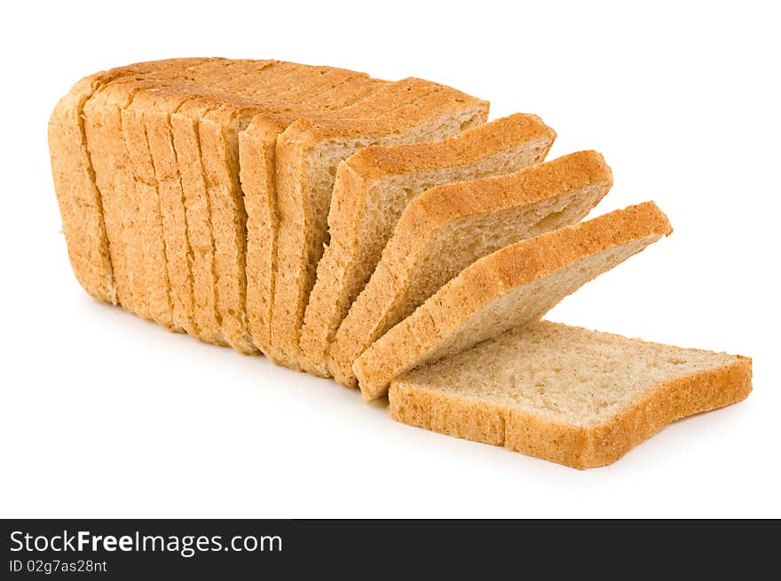 Fresh white bread isolated on white background