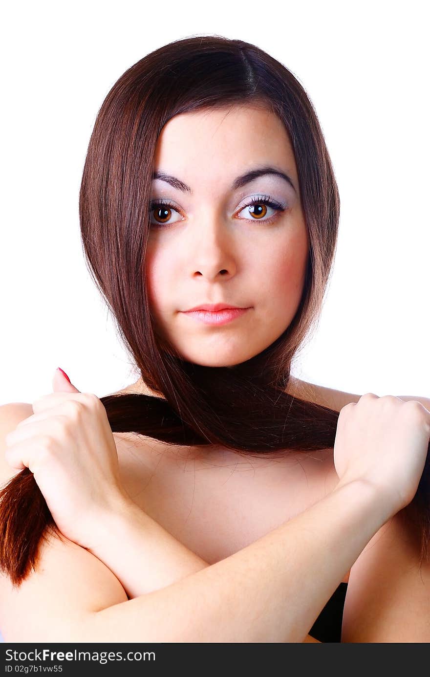 Young woman posing in studio